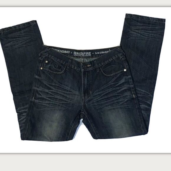 Ring of Fire slim straight jeans 32x32 - Picture 2 of 5